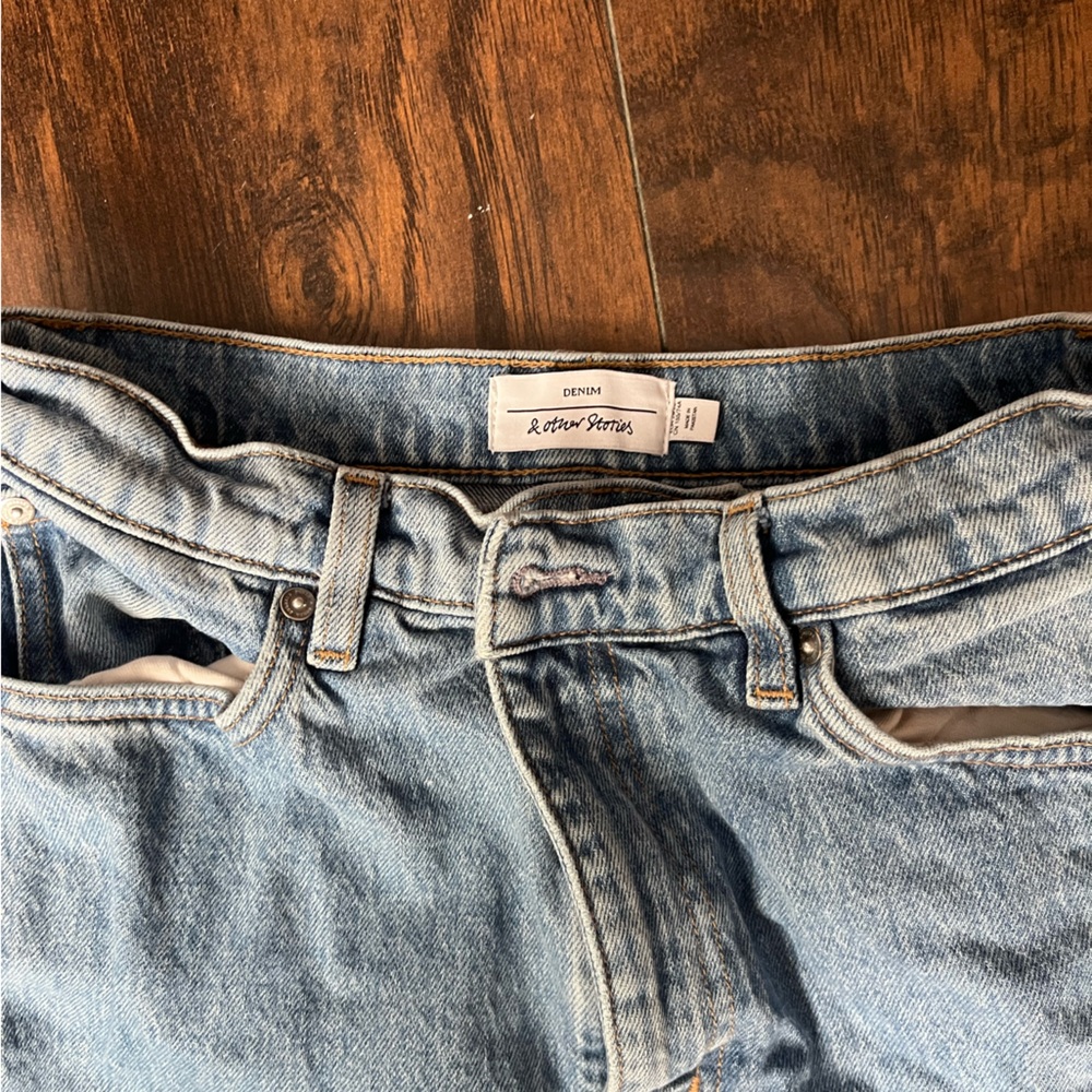 & other stories wide leg high waisted jeans